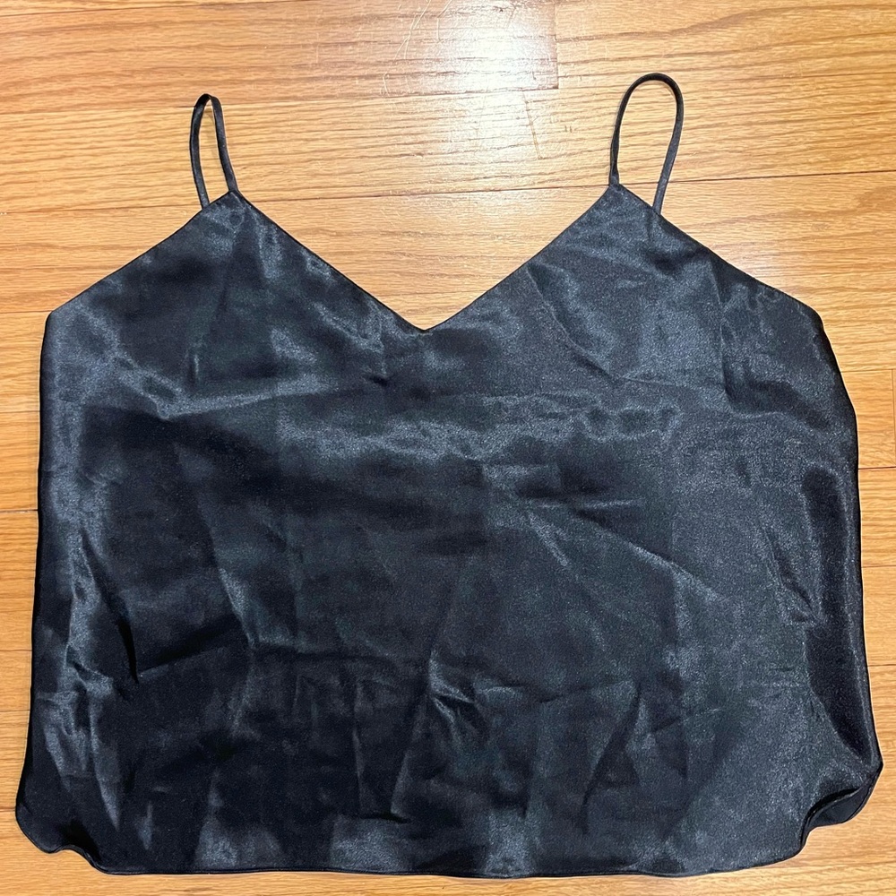 Laura Adams Black Satin Shirt